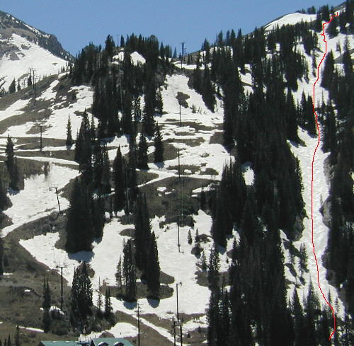 The route I picked to ski